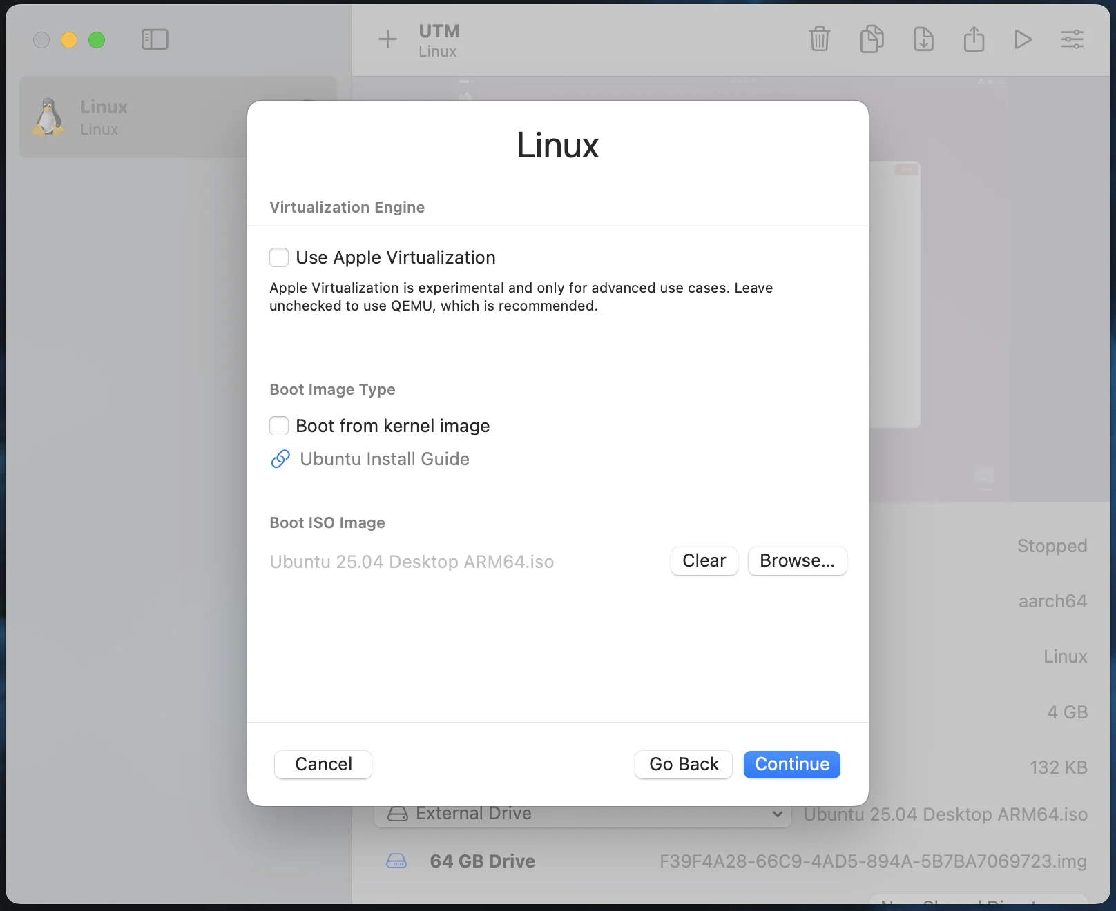 UTM Configuration for QEMU UTM Configuration for QEMU